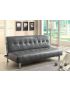 Bulle Futon Sofa: Gray/Chrome