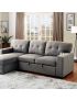 Sammy Sectional Sofa: Light Gray