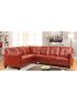 PEEVER Sectional Sofa: Mahogany Red