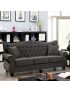 Ewloe Tufted Sofa: Dark Gray