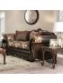 Newdale Sofa Set: Brown/Gold